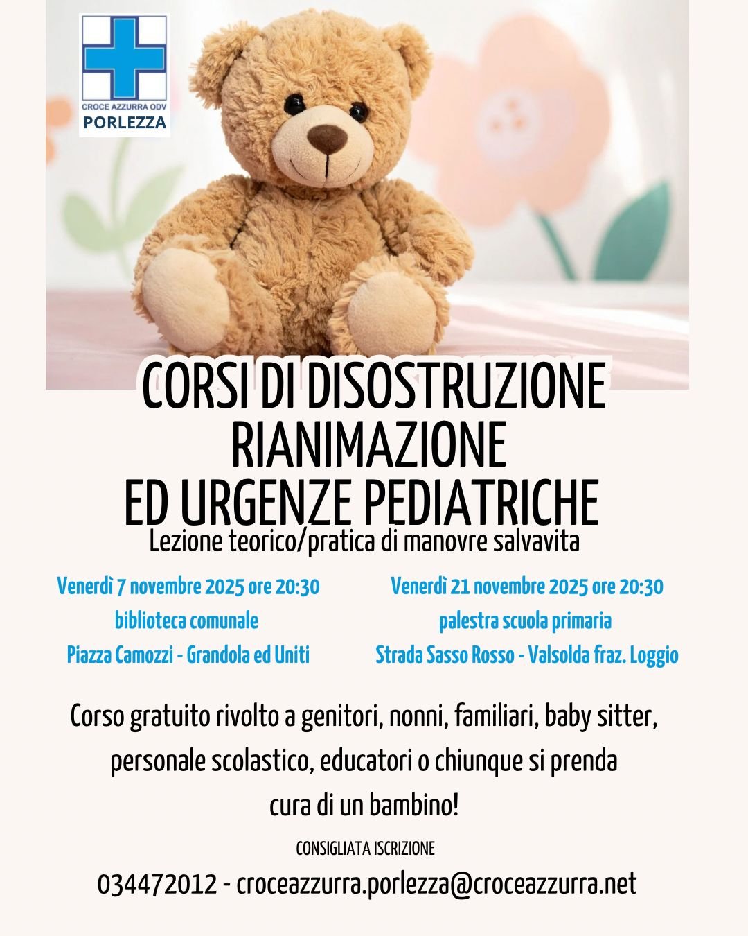 COME AFFRONTARE LE EMERGENZE PEDIATRICHE – CORSO GRATUITO