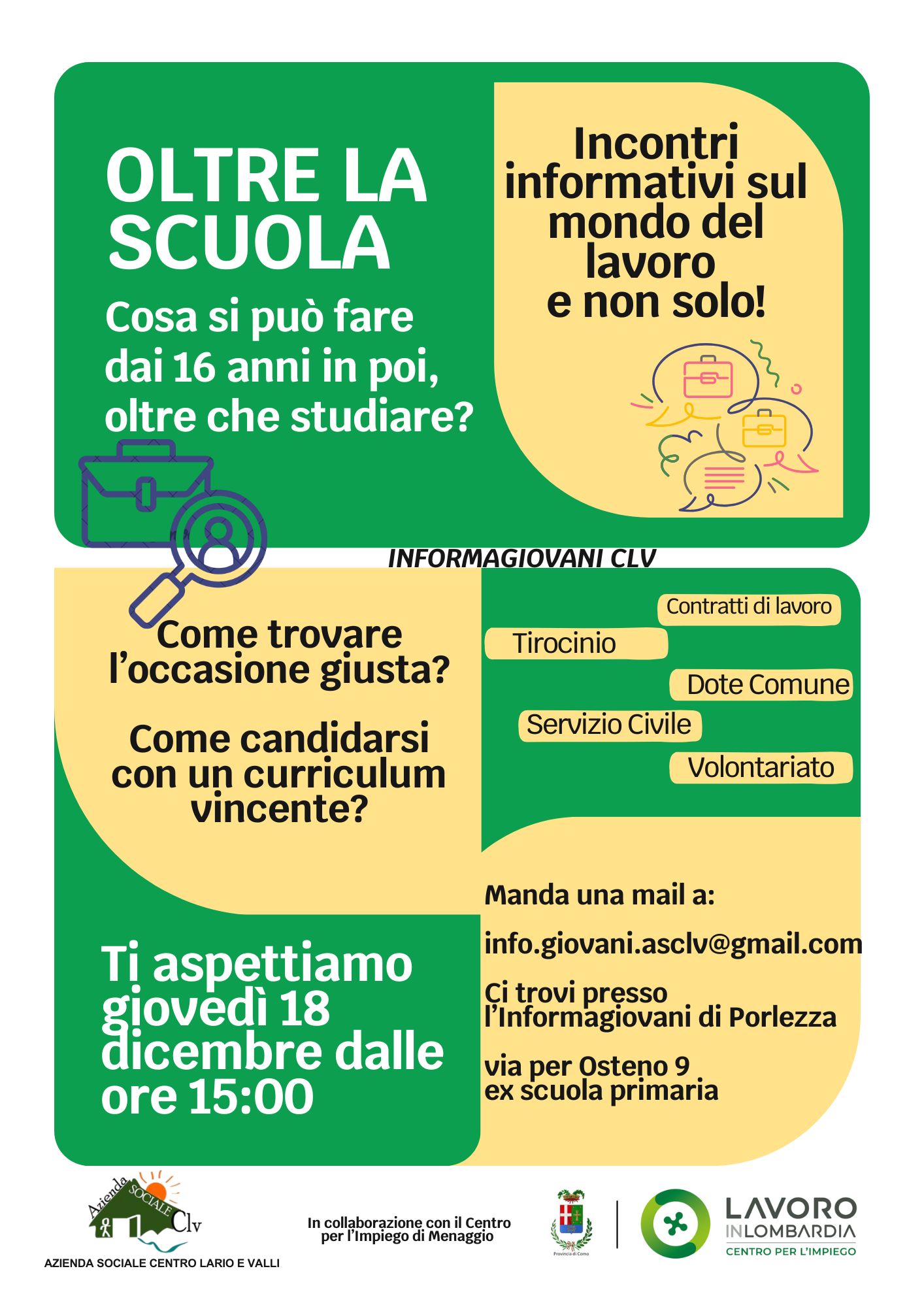 INCONTRI INFORMATIVI SUL MONDO DEL LAVORO