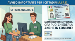 RILASCIO CARTA IDENTITA’ ELETTRONICA (C.I.E.) AI CITTADINI ISCRITTI AIRE