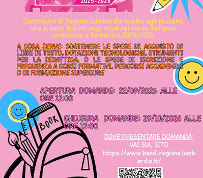 DOTE SCUOLA – COMPONENTE MERITO – ANNO SCOLASTICO E FORMATIVO 2025/2026